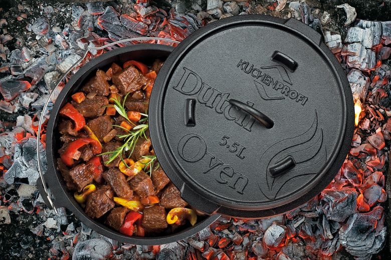 0306501030 DUTCH OVEN Luxusní litinový kotlík 5,5 l Holandská trouba 5,5 l litina všestranné použití doma i na cestách Kuchenprofi (3)